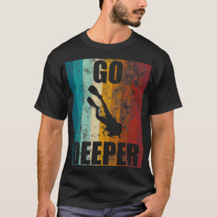 Retro Vintage Scuba Dive Go Deeper Diver Down Flag T-Shirt