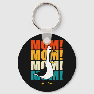 Retro Vintage Seagull Mum Life Funny Bird Lover Key Ring