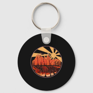 Retro Vintage Sedona Arizona T Shirt Hiking Sunset Key Ring