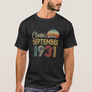 Retro Vintage SEPTEMBER 1931 89Th Birthday Gift Fo T-Shirt
