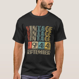 Retro Vintage September 1944 77Th Birrthday Gift M T-Shirt