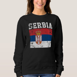 Retro Vintage Serbia Flag Serbian Roots Sweatshirt