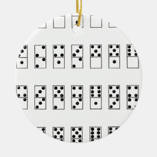 retro vintage set of dominoes ceramic tree decoration
