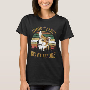 Retro Vintage Short Legs Big Attitude Corgi Dog T T-Shirt
