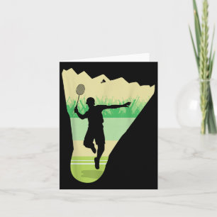 Retro Vintage Shuttle Player Badminton  Card