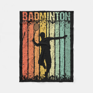 Retro Vintage Shuttle Player Badminton Fleece Blanket