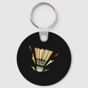 Retro Vintage Shuttle Player Badminton  Key Ring