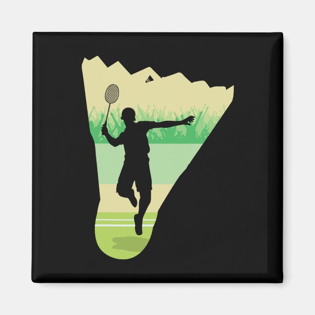 Retro Vintage Shuttle Player Badminton  Magnet (Front)