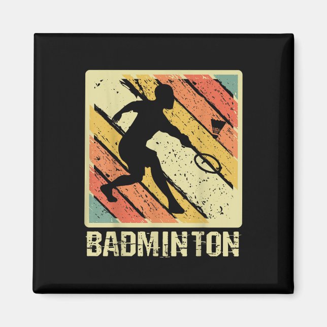 Retro Vintage Shuttle Player Badminton  Magnet (Front)