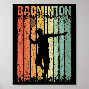 Retro Vintage Shuttle Player Badminton Poster