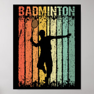 Retro Vintage Shuttle Player Badminton Poster