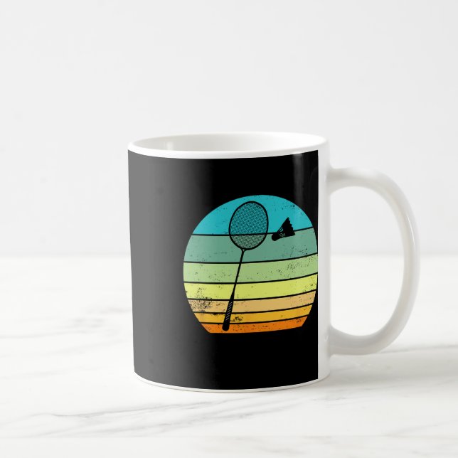 Retro Vintage Shuttle Racket Badminton Player  Coffee Mug (Right)
