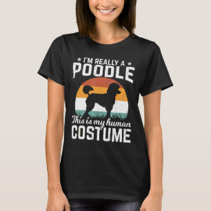 Retro Vintage Silhouette Poodle Halloween Costume  T-Shirt