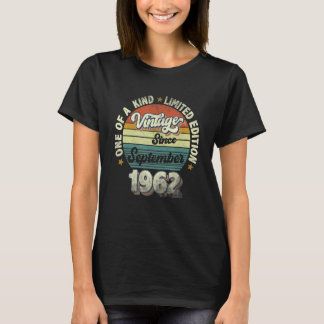 Retro Vintage Since September 1962 60th Birthday 6 T-Shirt