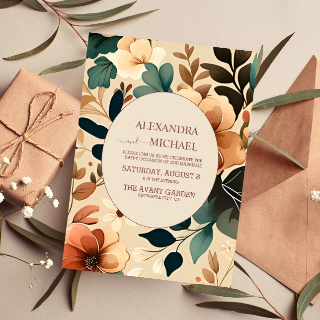 Retro Vintage Sixties Terracotta Wedding Invitation (Creator Uploaded)