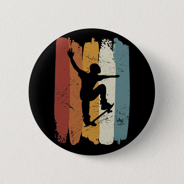 Retro vintage Skateboard 6 Cm Round Badge (Front)