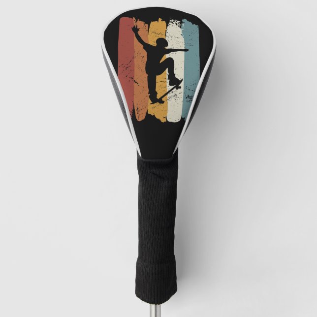 Retro vintage Skateboard Golf Head Cover (Front)