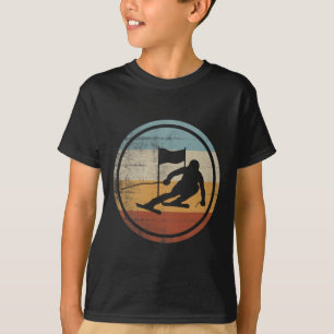 Retro Vintage Ski Skier Design Skiing Slalom T-Shirt