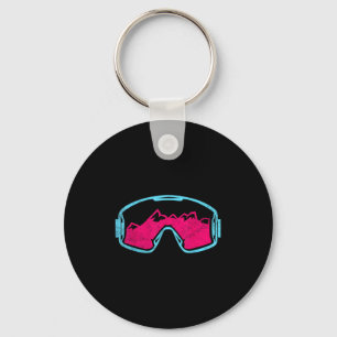 Retro Vintage Ski Snowboard Goggles 80s 90s Skiing Key Ring