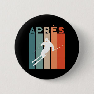 Retro Vintage Skiing Skier Retro Vintage Après Ski 6 Cm Round Badge