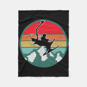 Retro Vintage Skiing Snow Gifts For Skiers 1 Fleece Blanket