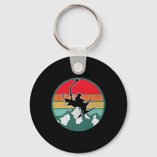 Retro Vintage Skiing Snow Gifts For Skiers 1 Key Ring