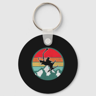 Retro Vintage Skiing Snow Gifts For Skiers _1 Key Ring