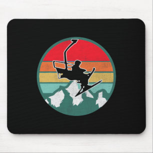 Retro Vintage Skiing Snow Gifts For Skiers 1 Mouse Mat