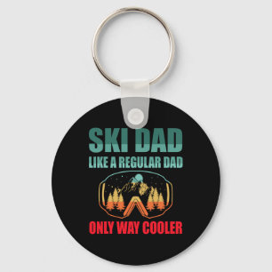 Retro Vintage Skiing Snow Gifts For Skiers Key Ring
