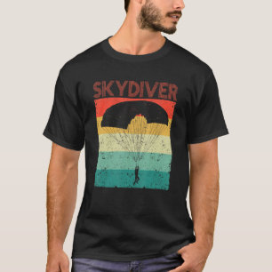 Retro Vintage Skydiver Skydiving Lover Parachuting T-Shirt