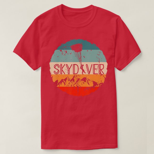 Retro Vintage Skydiver Skydiving Parachuting Skydi T-Shirt (Design Front)