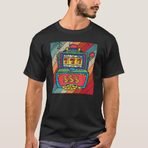 Retro Vintage Slot Machine Gambling Player Casino T-Shirt