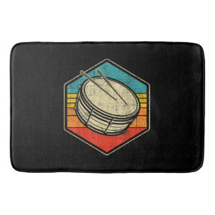 Retro Vintage Snare Drum - Marching Band Drumline Bath Mat