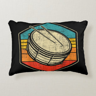 Retro Vintage Snare Drum - Marching Band Drumline Decorative Cushion