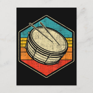 Retro Vintage Snare Drum - Marching Band Drumline Enclosure Card