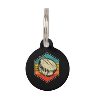 Retro Vintage Snare Drum - Marching Band Drumline Pet Tag