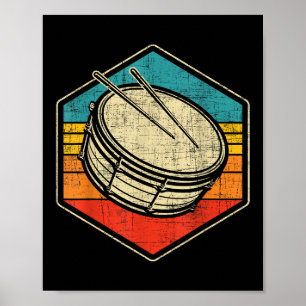 Retro Vintage Snare Drum - Marching Band Drumline  Poster