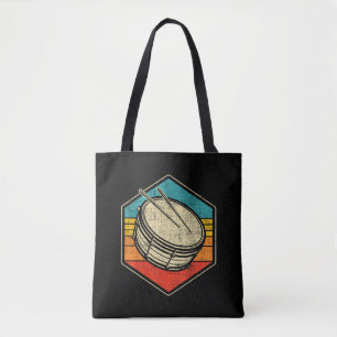 Retro Vintage Snare Drum - Marching Band Drumline Tote Bag