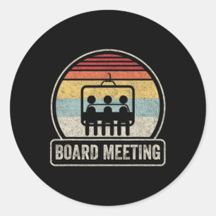 Retro Vintage Snowboard Meeting Snowboarding Vacat Classic Round Sticker