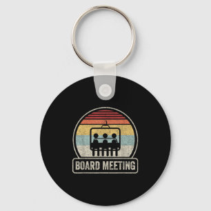 Retro Vintage Snowboard Meeting Snowboarding Vacat Key Ring