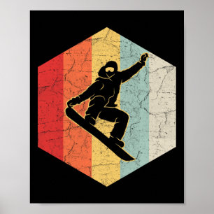 Retro Vintage Snowboard Winter Sports Snowboarding Poster