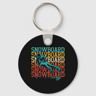 Retro Vintage Snowboarding Snowboarder Winter Spor Key Ring
