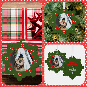 Retro Vintage Snowman Christmas Tree Decoration Card