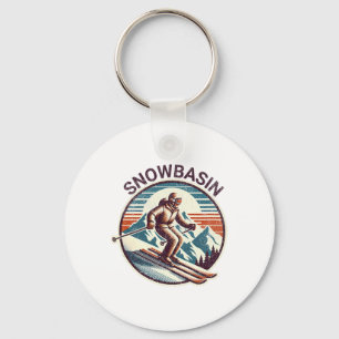 Retro Vintage Snowsin Utah Ski Resort Winter Skiin Key Ring