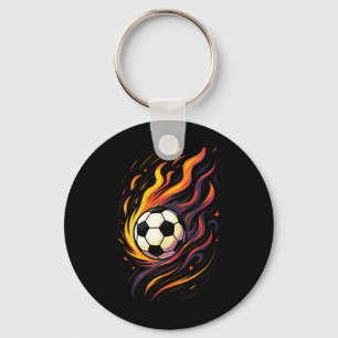 Retro Vintage Soccer Soccer Flames Sport Ll Key Ring