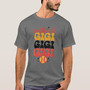 Retro Vintage Softball Gi Gi Game Day Mothers Day T-Shirt