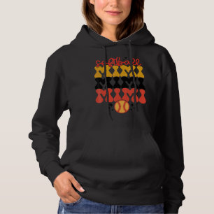 Retro Vintage Softball Mimi Softball  Game Day Vib Hoodie