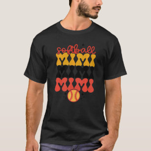 Retro Vintage Softball Mimi Softball  Game Day Vib T-Shirt