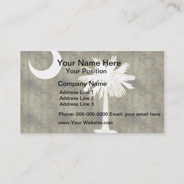 Retro Vintage South Carolina Flag Business Card (Front)
