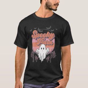 Retro Vintage Spooky Para Ghost Skeleton Halloween T-Shirt